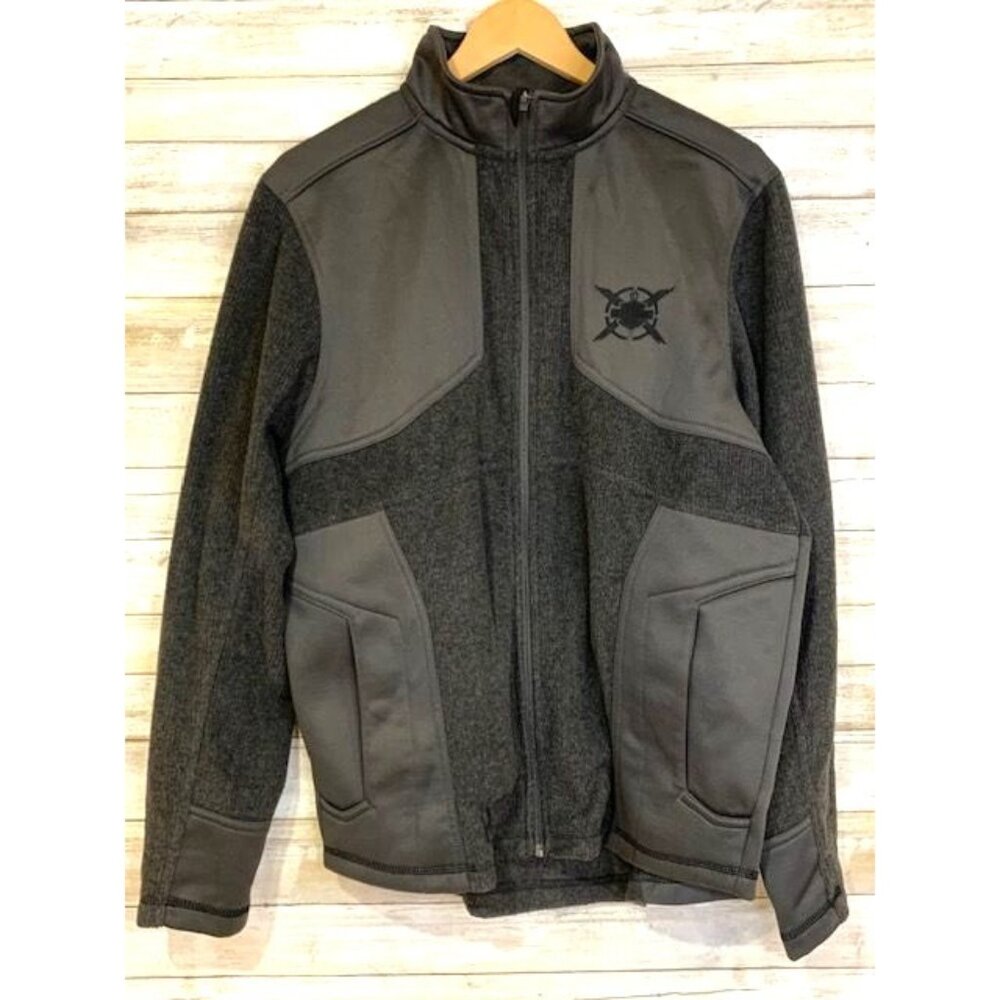 Harley-Davidson Men's Medium Dark Gray Full-Zip 2 Pockets Jacket Polyester‎